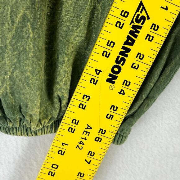 Rhea Joggers Women's Size Small Green Acid Wash Harem Style Drawstring Cuffed - Picture 9 of 9